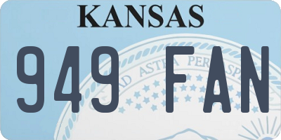 KS license plate 949FAN