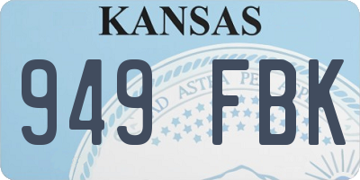 KS license plate 949FBK