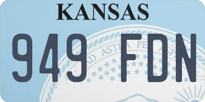 KS license plate 949FDN
