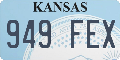 KS license plate 949FEX