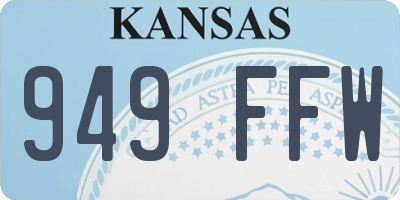 KS license plate 949FFW