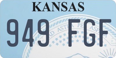 KS license plate 949FGF