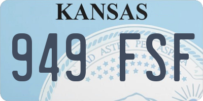 KS license plate 949FSF