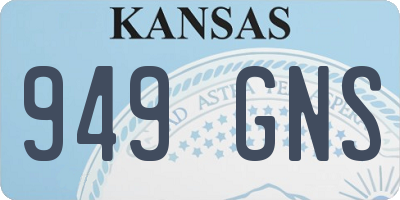KS license plate 949GNS