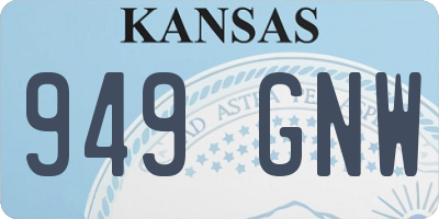 KS license plate 949GNW