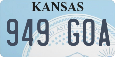 KS license plate 949GOA