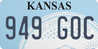 KS license plate 949GOC