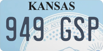 KS license plate 949GSP
