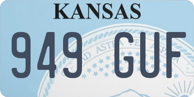 KS license plate 949GUF