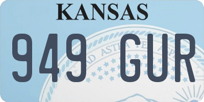 KS license plate 949GUR