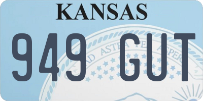 KS license plate 949GUT