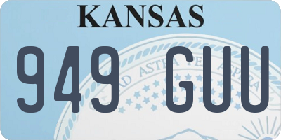 KS license plate 949GUU