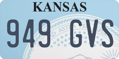 KS license plate 949GVS