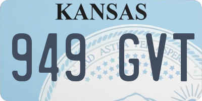 KS license plate 949GVT
