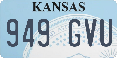 KS license plate 949GVU