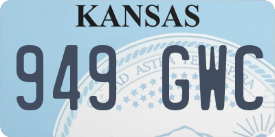 KS license plate 949GWC
