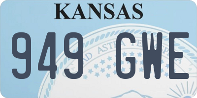 KS license plate 949GWE