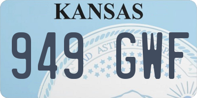 KS license plate 949GWF