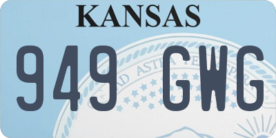 KS license plate 949GWG