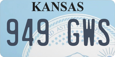 KS license plate 949GWS