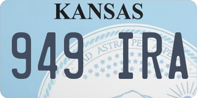 KS license plate 949IRA