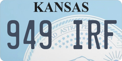 KS license plate 949IRF