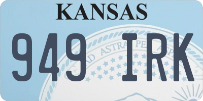 KS license plate 949IRK