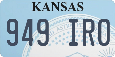 KS license plate 949IRO
