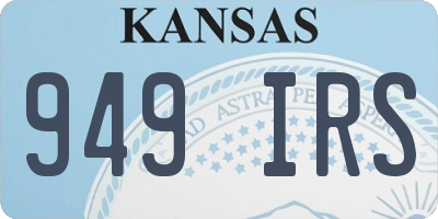 KS license plate 949IRS