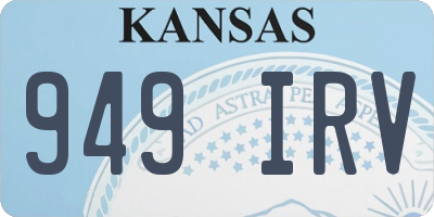 KS license plate 949IRV