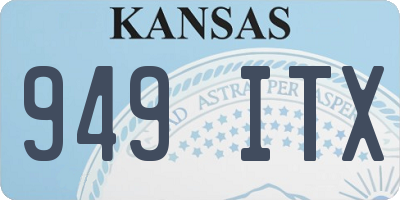KS license plate 949ITX