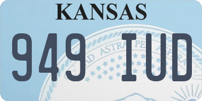 KS license plate 949IUD