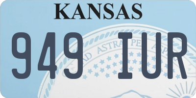 KS license plate 949IUR