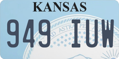 KS license plate 949IUW