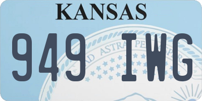 KS license plate 949IWG