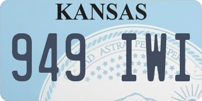 KS license plate 949IWI