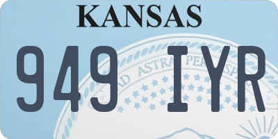 KS license plate 949IYR
