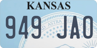 KS license plate 949JAO