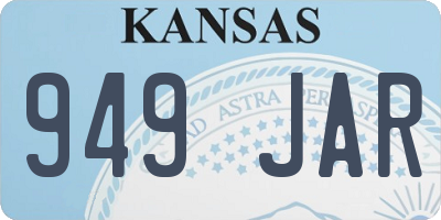 KS license plate 949JAR