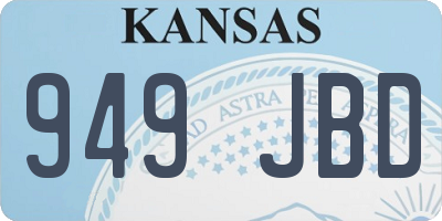 KS license plate 949JBD
