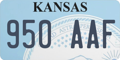 KS license plate 950AAF