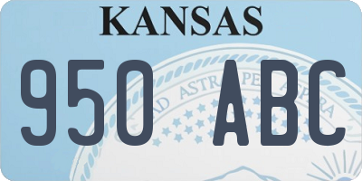 KS license plate 950ABC