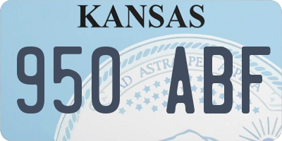 KS license plate 950ABF