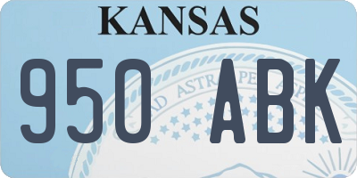 KS license plate 950ABK