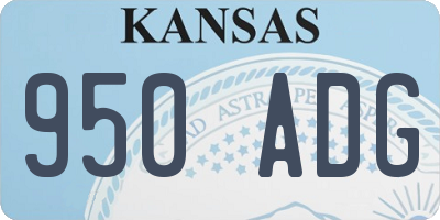 KS license plate 950ADG