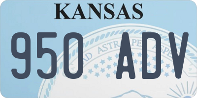 KS license plate 950ADV