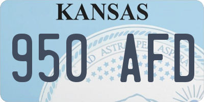 KS license plate 950AFD