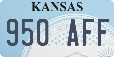 KS license plate 950AFF