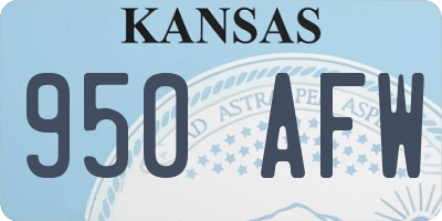 KS license plate 950AFW