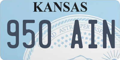 KS license plate 950AIN